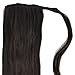 Human Hair Ponytail Extension Wrap 20” 100% Real Remy Premium Grade AAAAA 80 Grams Long Straight Human Hair Silky Soft by Knockout Hair (#01B/#02 Natural Black/Dark Brown Mix)