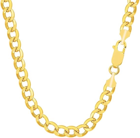 Amazon Mcs Jewelry メンズ 14k イエローゴールド ライトカーブネックレス 4 4mm 長さ 18インチ インチ 22インチ 24インチ チェーン 通販