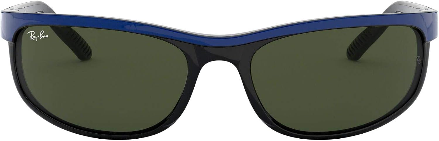 Ray Ban Men S 0rb27 6301 62 Sunglasses Top Blue On Black Green Amazon Co Uk Clothing
