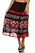 Sakkas Layla Adjustable Waist Batik Tiered Mid-Length Skirt