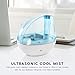 Sol Wellness Cool Mist Humidifier - Ultrasonic Quiet Operation Device - With Night Light And Automatic Shut Off - 1.5 Liter - White/Blue