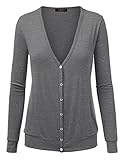 LL Womens V Neck Long Sleeve Button Down Classic Cardigan