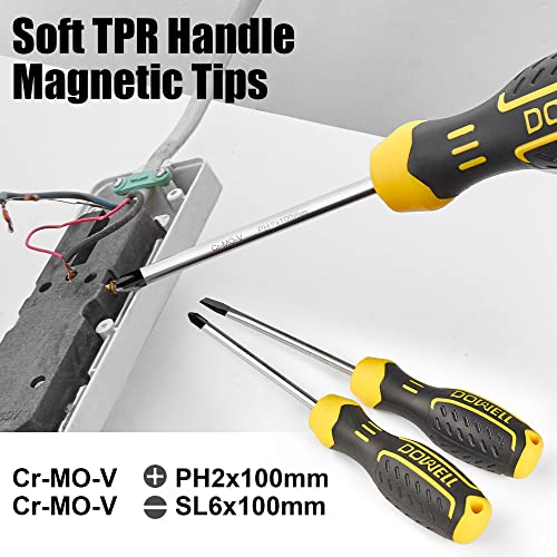 DOWELL Pliers Set 7Pieces 10Inch Groove Joint Pliers 8Inch Adjustable Wrench Combination