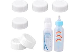 6pcs Narrow Baby Bottle Caps for Dr. Brown's & Medela, Reliable BPA Free Travel Bottle Cap with Sealing, Gasket Storage Lids 