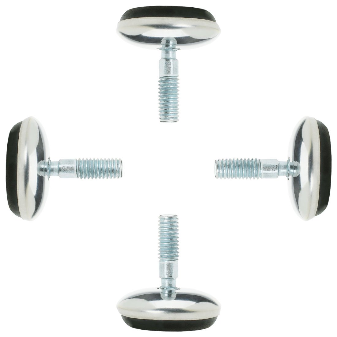 sourcingmap M6 x 13 x 30mm Screw on Furniture Glide Leveling Feet Floor Protector Adjustable Leveler Pad for Chair Desk Leg 4 Pack