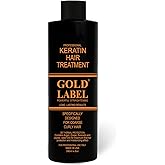 Gold Keratin Treatment Blowout Brazilian Hair Super Enhanced Winning Formula All Types & Colors Incl Blondes, Bleached, Coarse, Curly, Black African, Dominican (8oz)