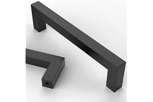 Asidrama 10 Pack 5 Inch(128mm) Matte Black Kitchen Cabinet Handles, Stainless Steel Cabinet Pulls Kitchen Cabinet Hardware for Cupboard Drawer Handles Dresser Pulls