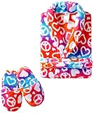 Sleep & Co Little Girls' Ombre Hearts Peace Robe With Slippers Set, Multi, 2T