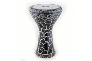 CORSARO MUSIC VD® Darbuka/Doumbek Cast Aluminum - Tuning Lugs & Rmvble Head (8 ½ in.) (Cracked Black)