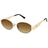 SOJOS Retro Oval Sunglasses for Women Trendy Classic Shades UV400 Protection SJ1256