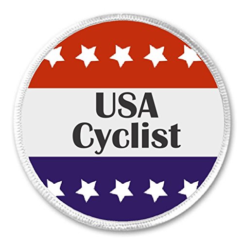 USA Cyclist Red White Blue Stars 3" Sew On Patch
