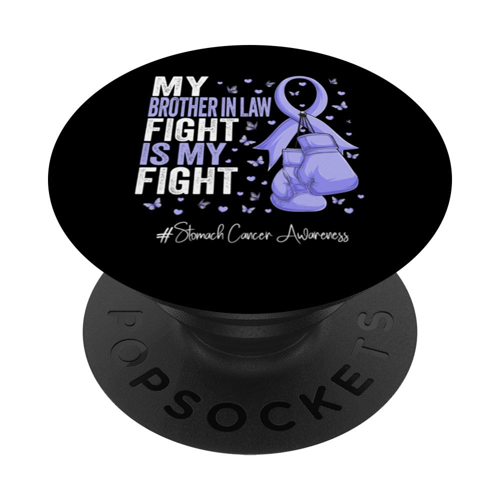 Periwinkle Ribbon Brother In Law Stomach Cancer Awareness PopSockets Swappable PopGrip