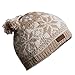 CacheAlaska Beanie Hand Knit Ski Cap 100% Wool for Men or Women Designed Grey
