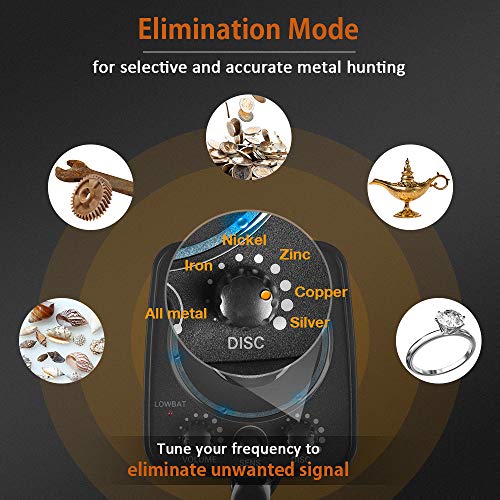 RM RICOMAX Metal Detectors for Adults -【LED Flash Light】Professional Metal Detector Waterproof【High-Accuracy & Lightweight】Audio Prompt Gold Metal Detector with Shovel Carry Bag, Adjustable (35"- 45")