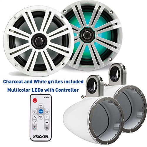 Buy Kicker 8 Inch KMSeries Marine Speaker Bundle 41KM84LCW with White
