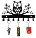 HeavenlyKraft Owl Key Holder - Wall Mounted Key Hooks, 7 Sturdy Metal Hooks, Nature Themed Home Decor, 10.6 X 6.15 X 1 INCH