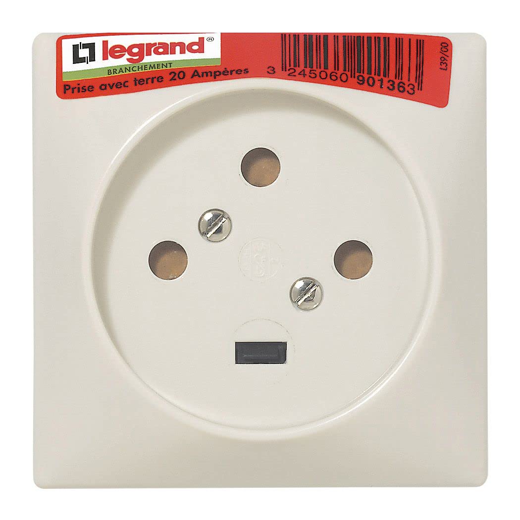 Legrand - LEGRAND - Socle à encastrer 20 A - 3P+T - Plaque 80x80 - à vis - Eclips
