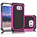 Tekcoo for Galaxy S6 Case, [Tmajor Series] [Hot Pink/Black] Shock Absorbing Hybrid Rubber Plastic Impact Defender Rugged Slim Hard Case Cover Shell for Samsung Galaxy S6 S VI G9200 GS6 All Carriers