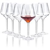 ZAINCA 16-ounce Plastic Stem Wine Glasses, All Purpose Arcylic Glasses, set of 6 Clear Reusable Shatter-resistant Dishwasher Safe