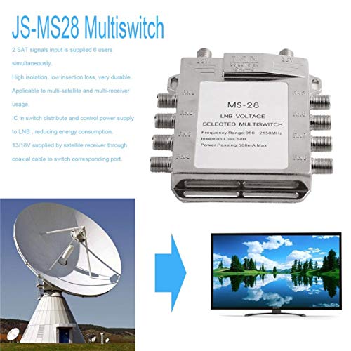 Dalkeyie Portable 2x8 JS-MS28 Satellite Signal Multiswitch LNB Voltage Selected Switch