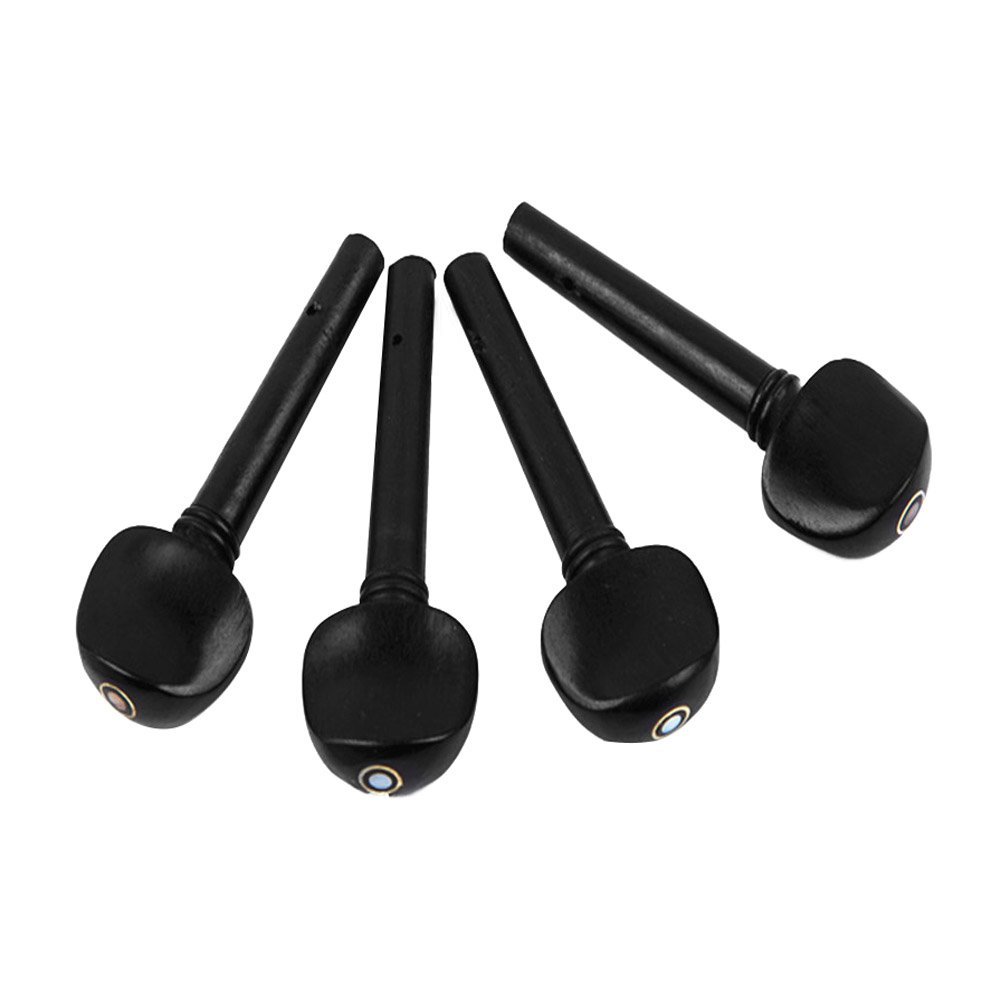 Violin Tuning Pegs, Ebony Wood, 4 Piece Set with Endpin for 4/4 Size Violin