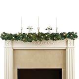 Lighted Evergreen Mantel Garland