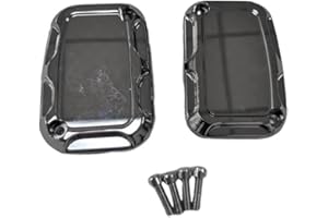 KACEPAR Front Rear Brake Reservoir Master Cylinder Cover, Motorcycle Brake Master Clutch Cylinder Covers, 2008-2017 Compatible with Harley FLH FLHX FLHX Road King, Silver