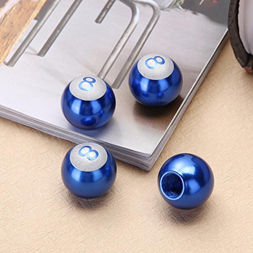image for Domybest 4pcs Tire Stem Valve Caps Aluminum Pool Ball Car Truck Wheel 