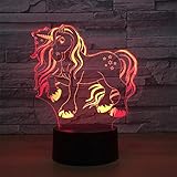 Vvrai Amour 3D Unicorn Light,Unicorn Party Supplies Optical Illusion Desk Lamp Touch Button USB Nightlight Produces Unique Visualization Lighting Effects Art Sculpture Light