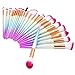QERI Make Up Brushes 24 Pieces Professional Makeup Brush Set Foundation Powder Concealer Cosmetic Eyeshadow Brushes Kit with Rainbow Gradient Colors
