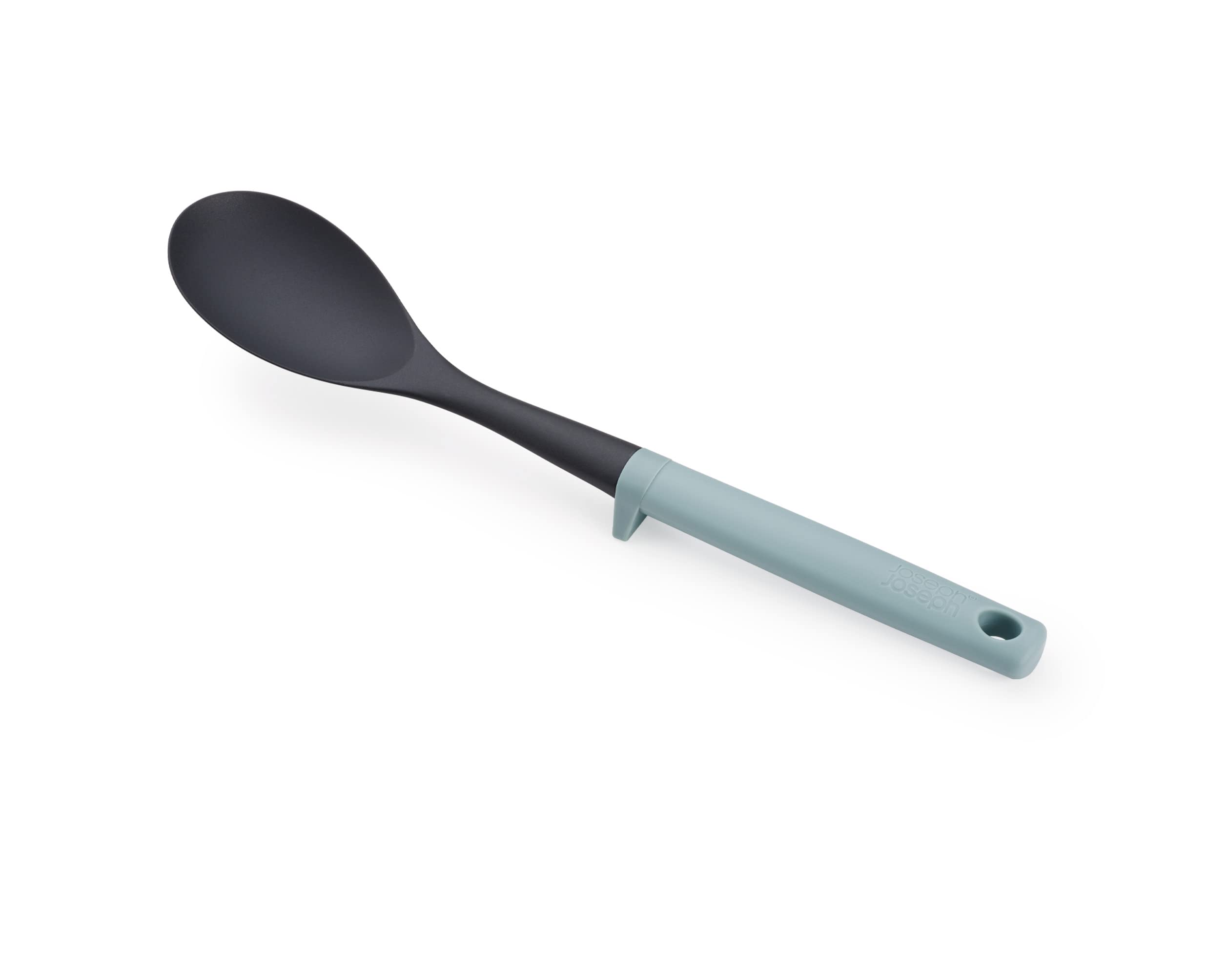 Joseph Joseph Duo Solid Spoon with Integrated Tool Rest, Hygienic Cooking Kitchen Utensil for use with Non-Stick cookware, Opal