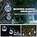 Torjim Hanging Solar Lights - 4 Pack White LED Solar Crackle Glass Ball Lights, Waterproof Outdoor Lanterns with Handle for Patio, Garden, Tree, Holiday Decoration