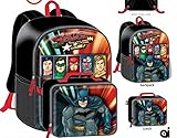 Justice League Batman Superman Flash Boys Kids School Backpack Bookbag Combo Set