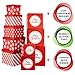 Christmas Nesting Gift Boxes Red and White Box With Glitter & Ribbon For Xmas Gifts and Holiday Party Decor Set of 10 Assorted Sizes of Extra Small, Small, Medium, Large and X-Large