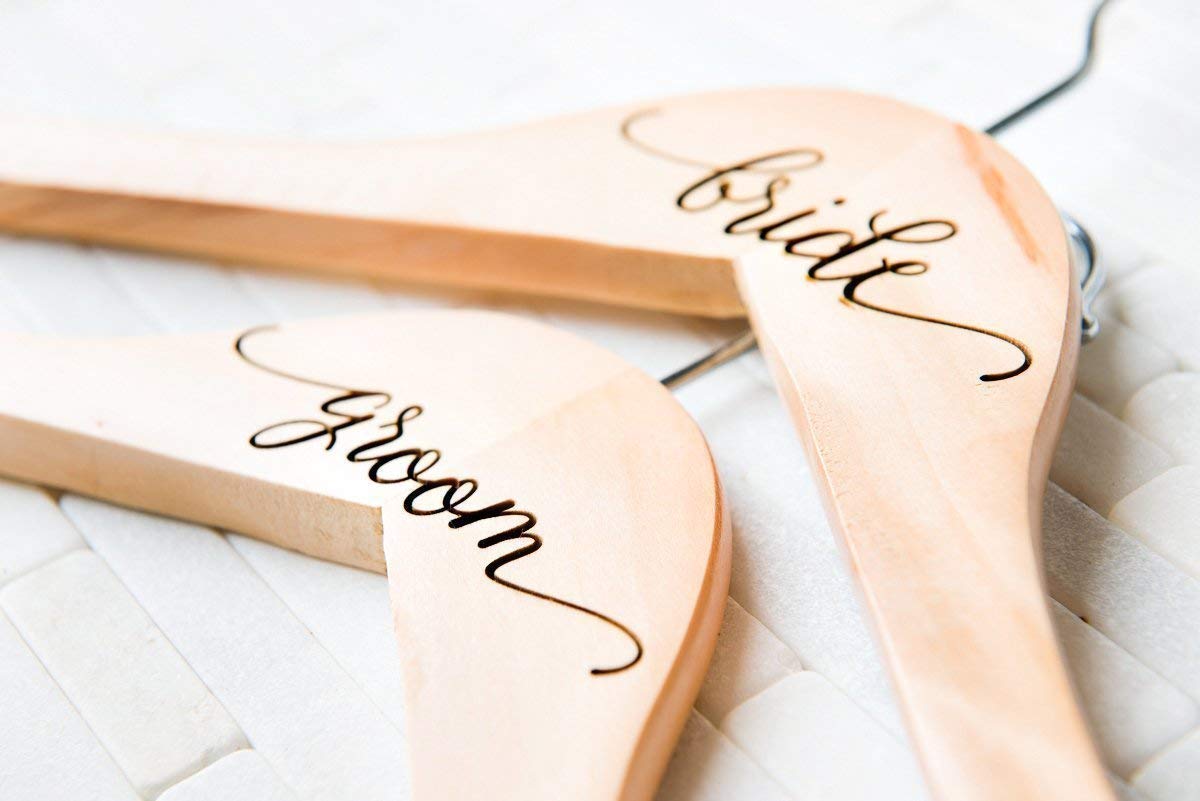 Personalized, Engraved Wedding Dress Hanger by Left Coast Original
