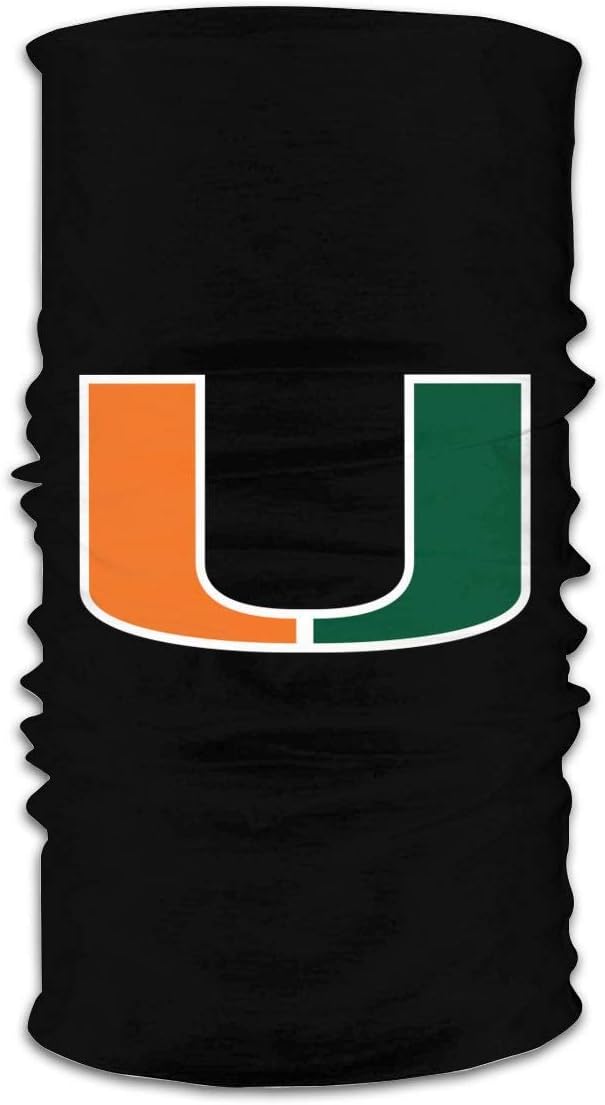 Unisex Reusable Miami-FL-Hurricanes Head Scarf Face Scarf Face Cover Sports Casual Mouth Cover Headwear Balaclava