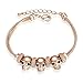 Yoursfs Crystal Bracelet for Women 18K Rose Gold Plated Heart Lock Key Pendant Bangle Bracelet
