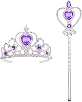Vicloon Elsa Princess Tiara and Magic Wand Set Purple Crown Wand