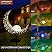 Solar Pathway 5 Colors Lights Outdoor - Moon Crackle Glass Globe Garden Stake Metal Lights, Led Solar Landscape Lights, Waterproof Auto On/Off Sun Powered Lighting Garden Decor, Patio