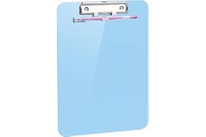 1 Pcs A4 Storage Clipboard,Clip Boards 8.5x11 with Low Profile Clip,Plastic Clipboard with Pen Holder,Cute Hanging Nursing Cl