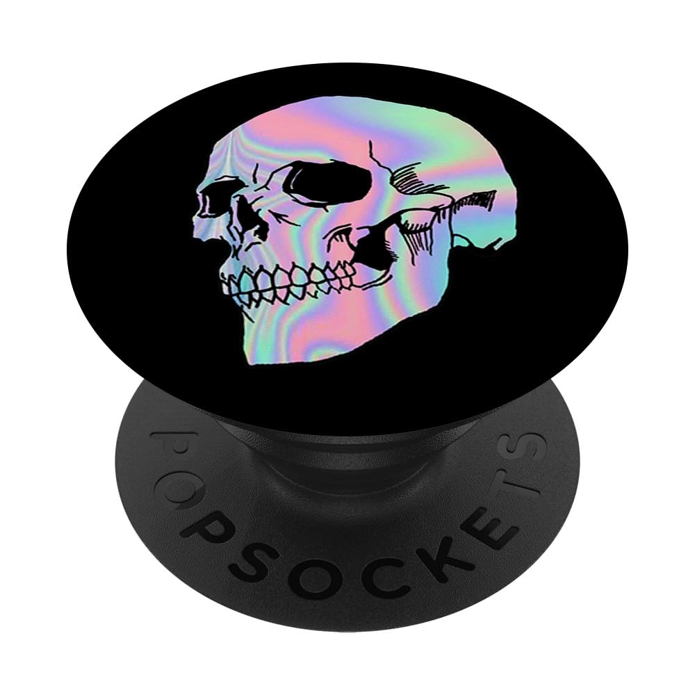 Cute Skull Punk Pastel Goth Skeleton Aesthetic Rainbow Vibes PopSockets Adhesive PopGrip