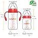 WITLIFCH Anti-Colic Baby Bottles Newborn - 6&10 OZ Baby Bottles for Girls and Boys with Handle - 2 Pack Wide Neck Bottles, Clear BPA-Free Feeding Bottle Gift Set
