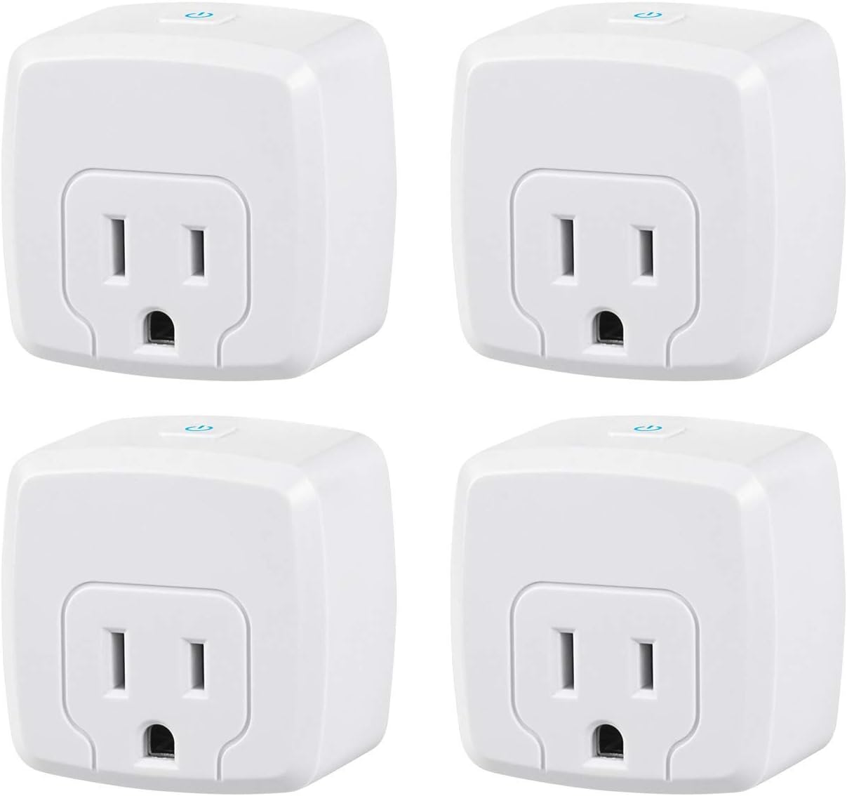 HBN Mini Smart WiFi Plug, Heavy Duty Wi-Fi Timer with One Grounded Outlet, Wireless Remote Control by App Compatible with Alexa/Google Home Assistant 2.4 GHz Network only, ETL Listed (4 Pack)