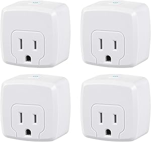 HBN Mini Smart WiFi Plug, Heavy Duty Wi-Fi Timer with One Grounded Outlet, Wireless Remote Control by App Compatible with Alexa/Google Home Assistant 2.4 GHz Network only, ETL Listed (4 Pack)