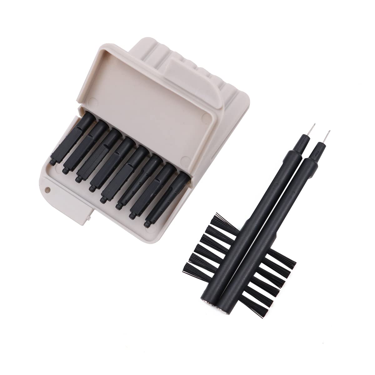 WANGCL Hearing Aid Wax Guard Dust Proof Earwax Guard Filters Compatible With OTICON Hearing Aid Accessories 2mm Hole - 8 PCS/Box+2pcs Brush