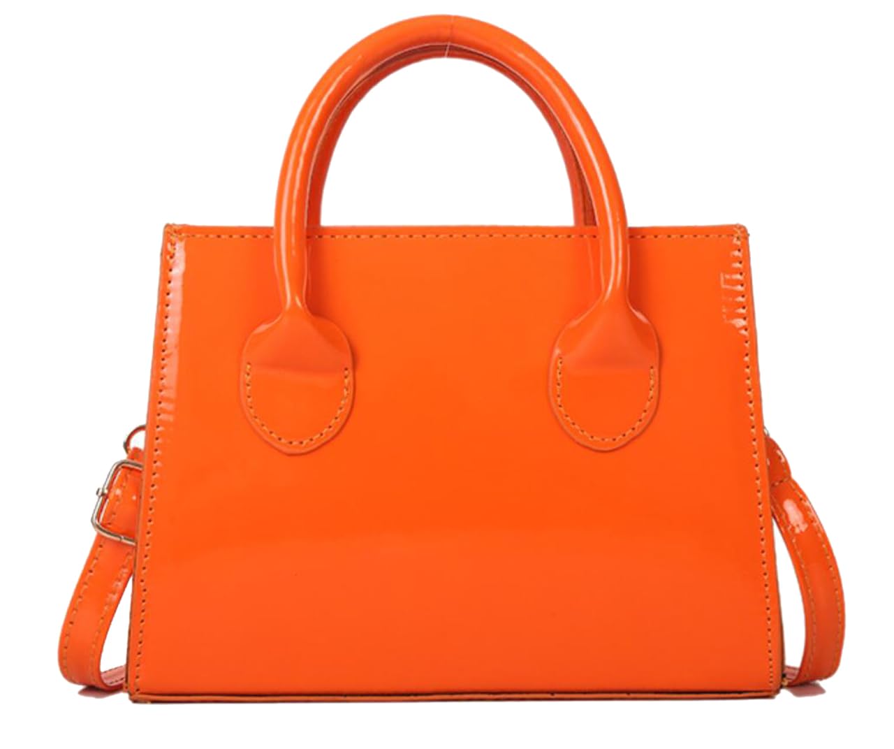 Photo 1 of Aebecede Patent Leather Handbag Shinny Clutch Purse Mini Shoulder Bag Evening Purse for Women (Orange)