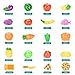ThinkMax Play Food, 24Pcs Cutting Food - Pretend Food Set, Kitchen Toy Food Fun Cutting Fruits and Veggies with Pizza Playset for Kids