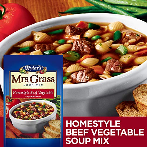 Mrs. Grass Beef Vegetable Hearty Homestyle Soup Mix (7.48 oz Cans, Pack of 8)