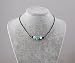 MAIMANI Handmade 9-10mm Freshwater Cultured Pearl Turquoise Choker Necklace on Genuine Leather Cord 16"