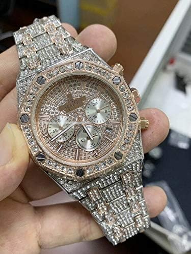 NSBKSB Men's watch Men Watches Chronograph Sapphire Stainless Steel Yellow Gold Rose Silver Black Full Iced Diamonds Fashion Watch
